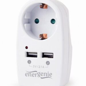 CHARGER USB WITH P/T AC SOCKET/EG-ACU2-02 GEMBIRD